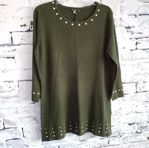Sweaters - NWT Olive Green Studded Sweater Sweaters - NWT Olive Green Studded Sweater
